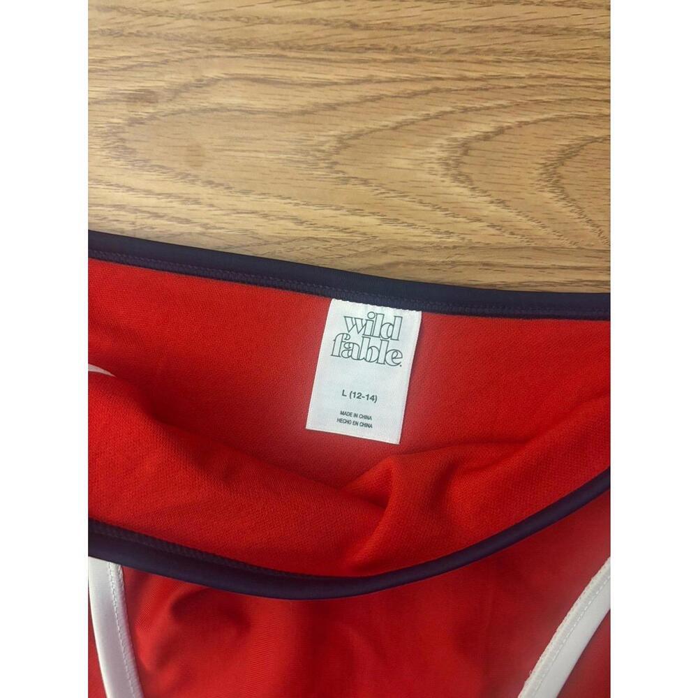 Wild Fable Red, White & Navy Blue Low Rise Bikini Bottoms Size Large - Picture 5 of 5